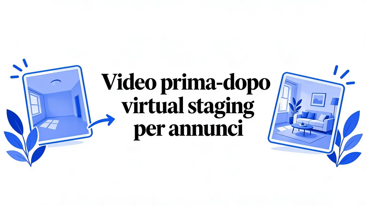 Video prima dopo virtual staging per annunci