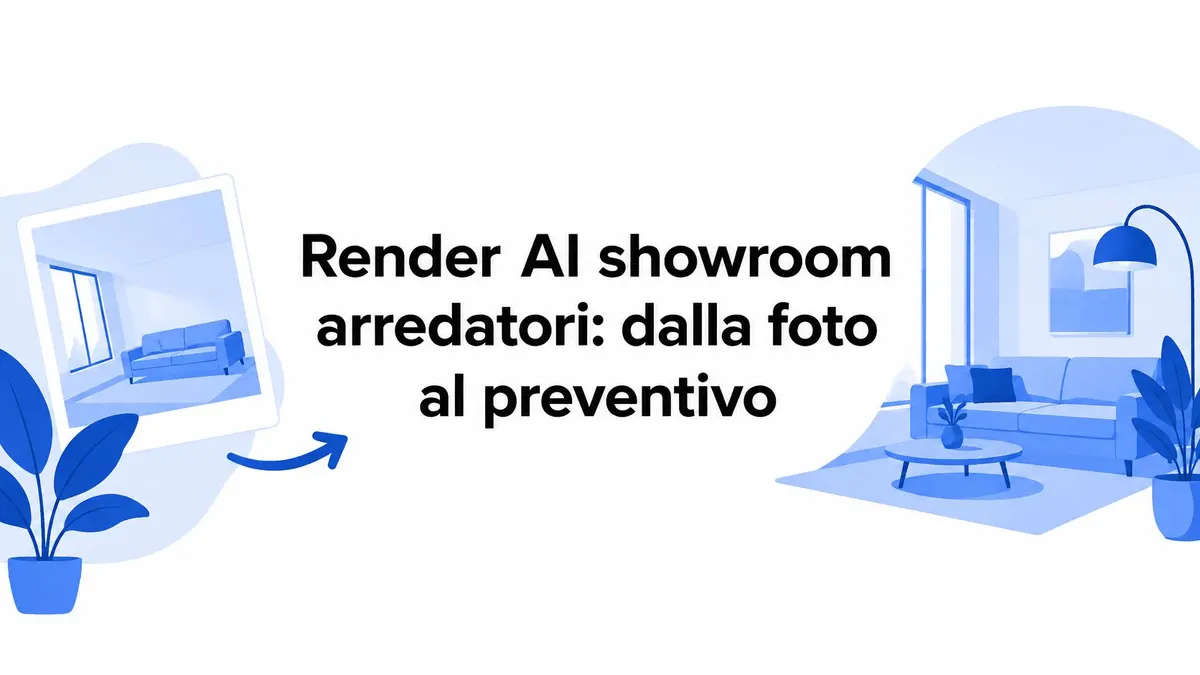 Render AI showroom arredatori: dalla foto al preventivo