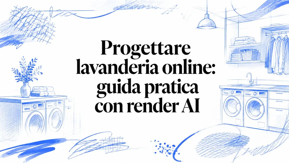 Progettare lavanderia online: guida pratica con render AI