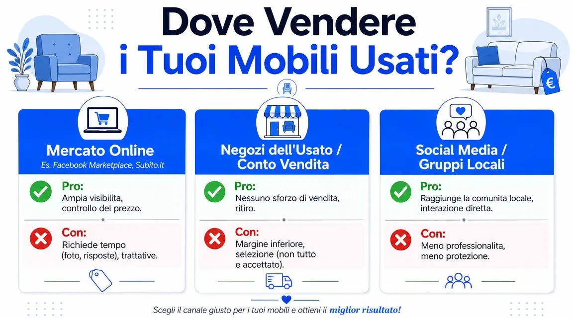 Scegliere dove vendere i mobili usati