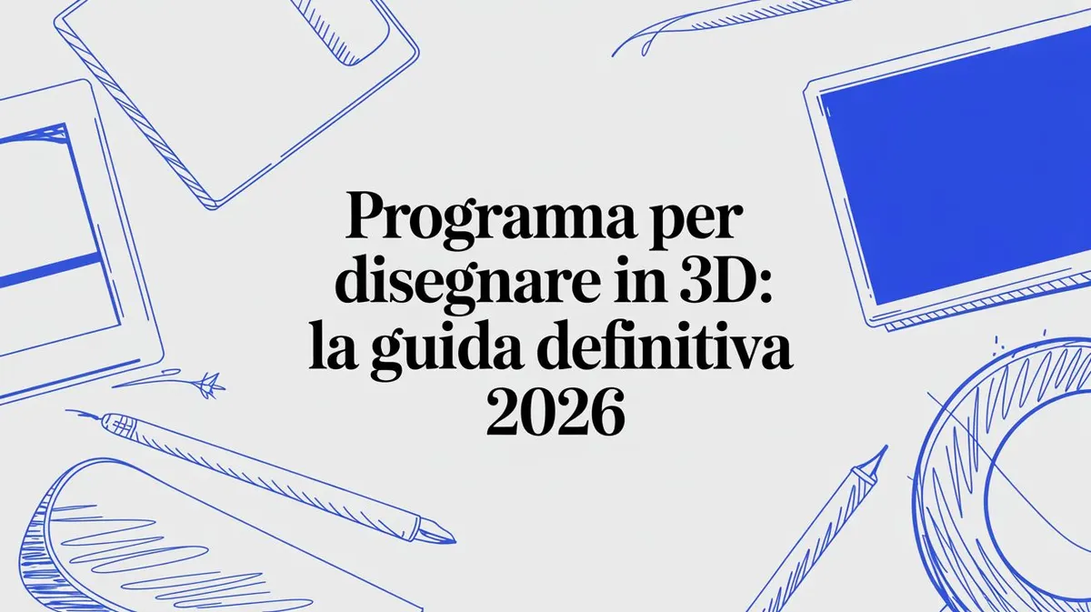 Programma per disegnare in 3d: La Guida Definitiva 2026