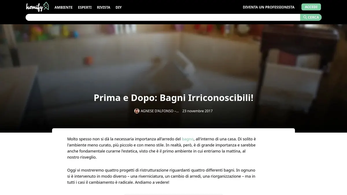 homify Italia – “Prima e Dopo: Bagni irriconoscibili!”