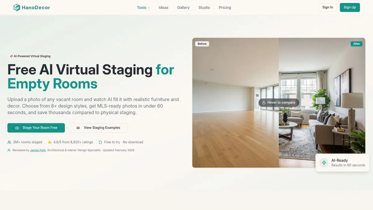 HanoDecor – Free AI Virtual Staging